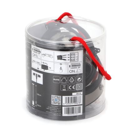 Aigostar - Latauskaapeli 1xE27/60W/230V antrasiitti