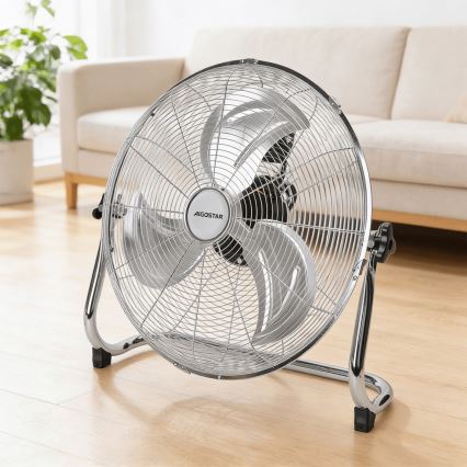 Aigostar - Lattiatuuletin 100W/230V, halkaisija 54 cm, kiiltävä kromi