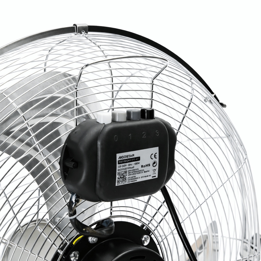Aigostar - Lattiatuuletin 100W/230V, halkaisija 54 cm, kiiltävä kromi