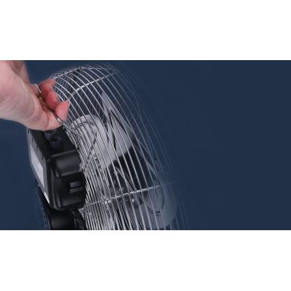 Aigostar - Lattiatuuletin 100W/230V kiiltävä kromi