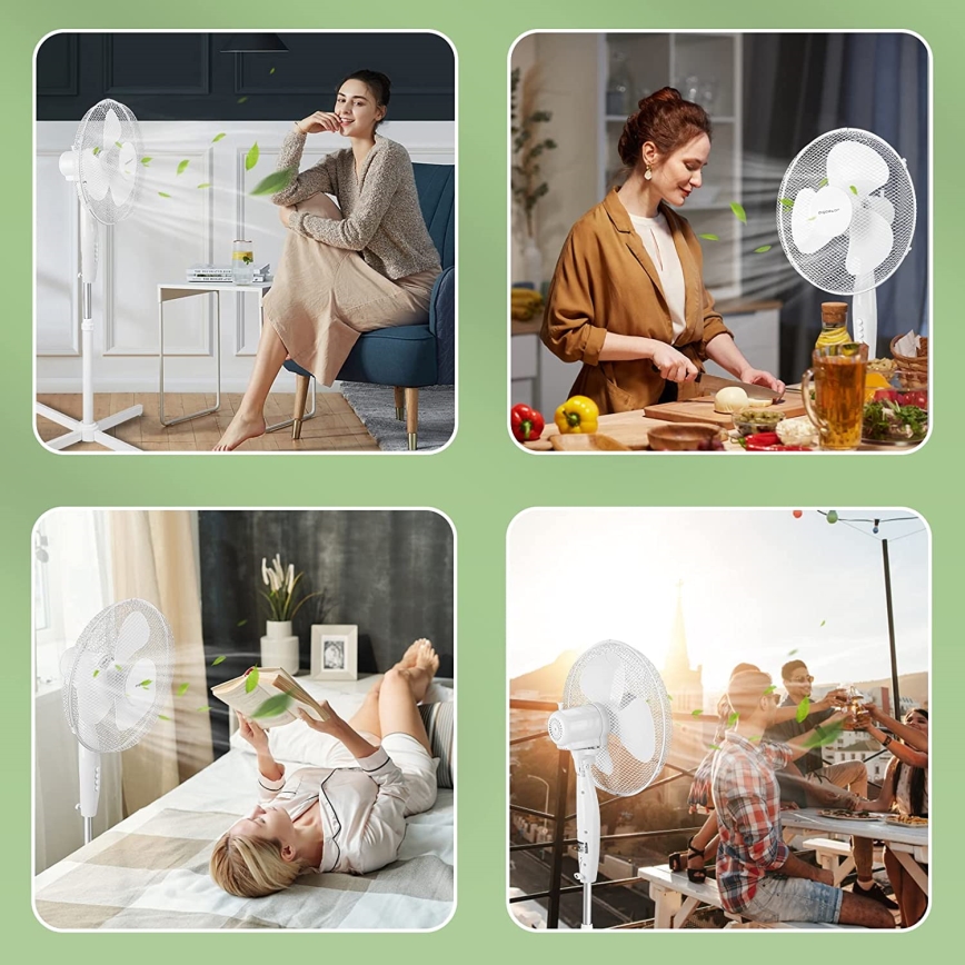 Aigostar - Latti- tai pylvästuuletin 45W/230V 120 cm valkoinen