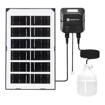 Aigostar - LED-aurinkokattokruunu LED/35W/12V 3000 mAh 6500K IP65 halkaisija 10 cm + kaukosäädin