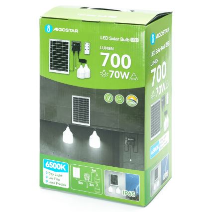 Aigostar - LED-aurinkovalaisin 2xLED/35W/12V 6000 mAh 6500K IP65 halkaisija 10 cm + kaukosäädin