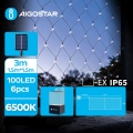 Aigostar - LED Aurinkokäyttöinen joulukoristevalosarja 100 LED/8 toimintoa 4,5x1,5m IP65 kylmänvalkoinen