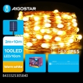 Aigostar - LED aurinkokäyttöinen joulukoristevalosarja 100xLED/8 toimintoa 12m 800 mAh IP65 lämmin valkoinen