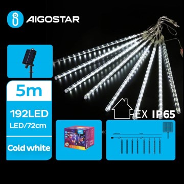 Aigostar - LED aurinkokäyttöinen joulukoristevalosarja 192xLED/8m IP65 1200 mAh kylmän valkoinen