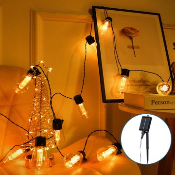 Aigostar - LED aurinkokäyttöinen joulukoristevalosarja 20xLED/11,5m IP65 1200 mAh lämmin valkoinen