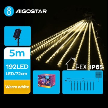 Aigostar - LED aurinkokäyttöinen jouluvalosarja 192xLED/8m IP65 1200 mAh lämmin valkoinen