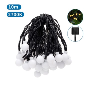 Aigostar - LED aurinkokäyttöinen koristevalosarja 50xLED/8 toimintoa 12m IP65 800 mAh lämmin valkoinen