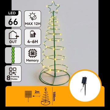 Aigostar - LED aurinkokennolla toimiva joulukoriste LED/0,59W/3,7V 100 cm IP65 130 mAh joulukuusi lämmin valkoinen