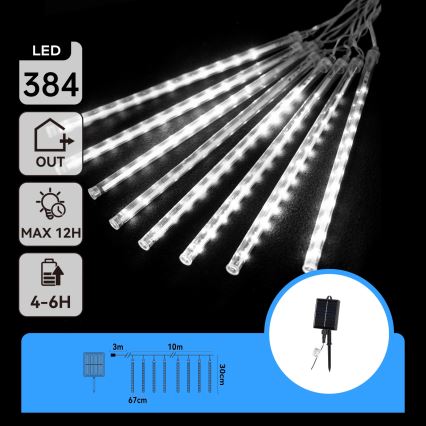 Aigostar - LED aurinkokennolla toimiva jouluvalosarja 384xLED/13m IP65 1200 mAh kylmänvalkoinen