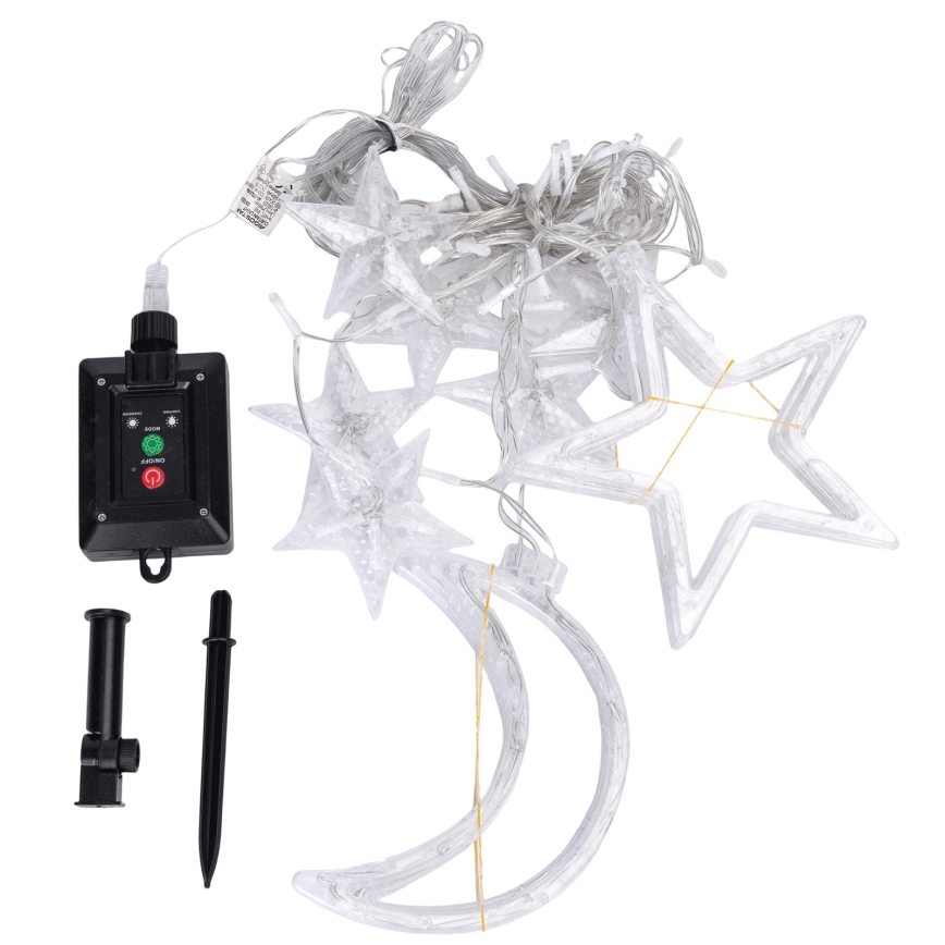 Aigostar - LED aurinkokennolla toimiva joulukoristevalosarja 120xLED/8 toimintoa 3x0,6m 500 mAh IP65 kylmänvalkoinen