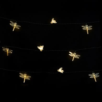 Aigostar - LED-aurinkokennolla varustettu koristevalosarja 50 LED / 8 toimintoa, 10 m, 800 mAh, IP65, lämmin valkoinen