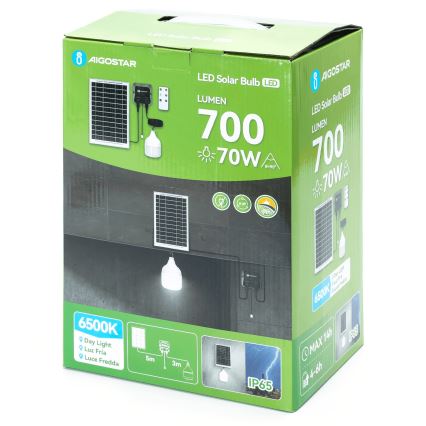 Aigostar - Aurinkokennolla varustettu LED-kattokruunu LED/70W/12V 6000 mAh 6500K IP65 halkaisija 12 cm + kaukosäädin