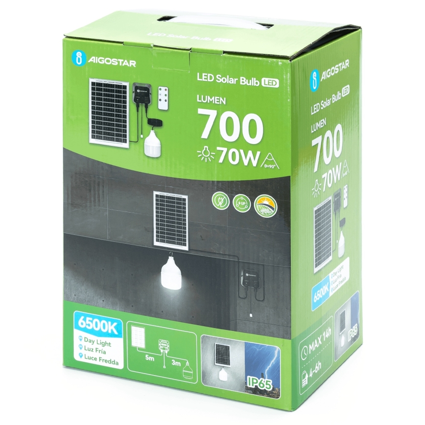 Aigostar - Aurinkokennolla varustettu LED-kattokruunu LED/70W/12V 6000 mAh 6500K IP65 halkaisija 12 cm + kaukosäädin