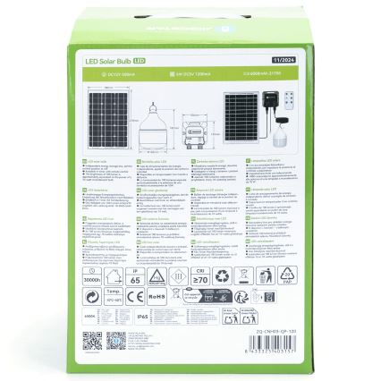 Aigostar - Aurinkokennolla varustettu LED-kattokruunu LED/70W/12V 6000 mAh 6500K IP65 halkaisija 12 cm + kaukosäädin