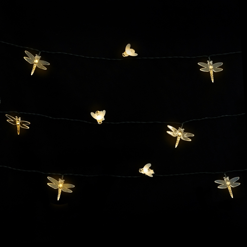 Aigostar - LED-aurinkokennovaloketju 50 LED / 8 toimintoa 10 m 800 mAh IP65 lämmin valkoinen