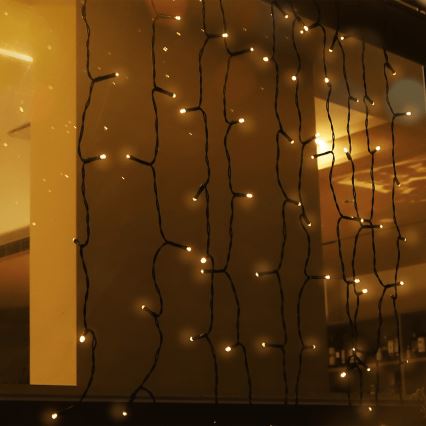 Aigostar - LED aurinkokäyttöinen joulukoristevalosarja 100xLED/8 toimintoa 4x1m IP65 lämmin valkoinen 800 mAh