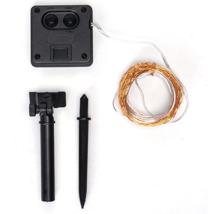 Aigostar - LED aurinkokäyttöinen joulukoristevalosarja 100xLED/8 toimintoa 12m IP65 800 mAh kylmä valkoinen