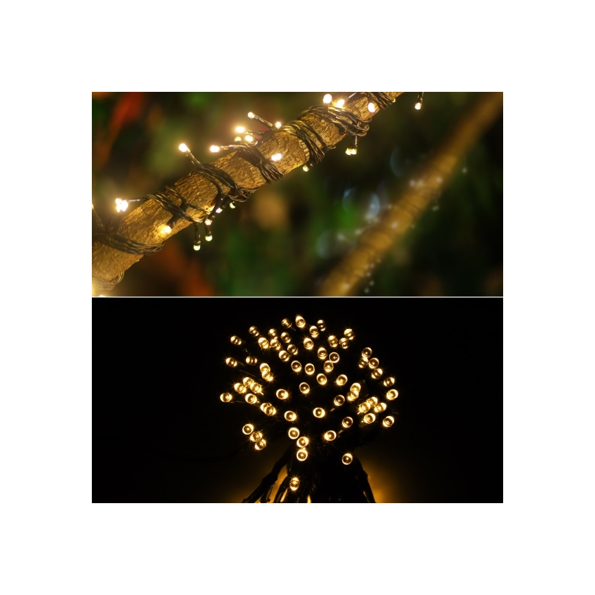 Aigostar - LED aurinkoketju 100xLED/12m 300 mAh IP65 lämmin valkoinen