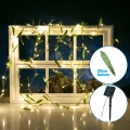 Aigostar - LED aurinkoketju 100xLED/12m IP65 300 mAh lämmin valkoinen oliivi