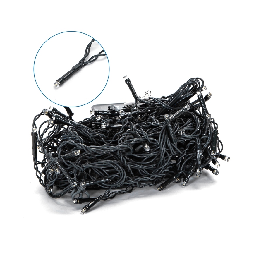 Aigostar - LED aurinkokäyttöinen joulukoristevalosarja 100xLED/8 toimintoa 8x0,6m 500 mAh IP65 kylmä valkoinen