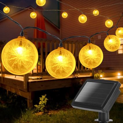 Aigostar - LED aurinkoketju 10xLED/3,8m IP44 600 mAh lämmin valkoinen
