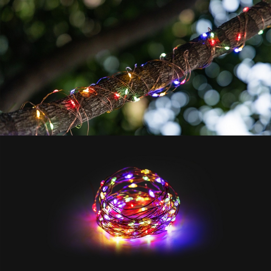 Aigostar - LED aurinkoketju LED/8 toimintoa 12m 800 mAh IP65 800 mAh monivärinen