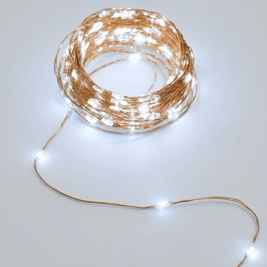 Aigostar - Aurinkokäyttöinen LED-valoketju 200 LED / 8 toimintoa 22 m IP65 kylmänvalkoinen 800 mAh