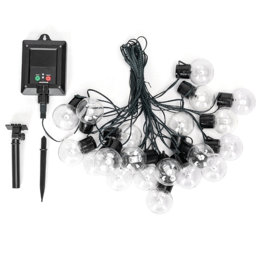 Aigostar - LED-aurinkoketju 20xLED/8 toimintoa 11,5m IP65 monivärinen