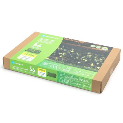 Aigostar - LED aurinkoketju 56xLED/2x0,4m IP65 300 mAh lämmin valkoinen köynnös