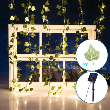 Aigostar - LED aurinkoketju 70xLED/4x1m IP65 300 mAh lämmin valkoinen köynnös