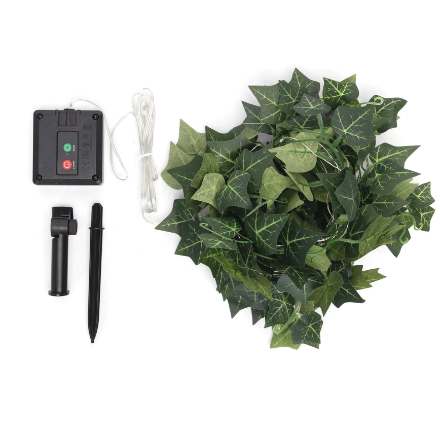 Aigostar - LED aurinkoketju 70xLED/4x1m IP65 300 mAh lämmin valkoinen köynnös