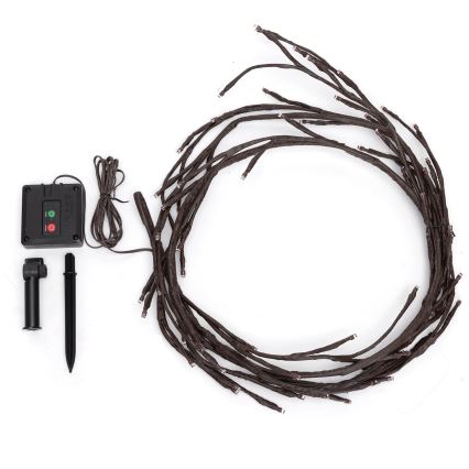 Aigostar - LED aurinkoketju 72xLED/4m IP65 300 mAh lämmin valkoinen puun oksille