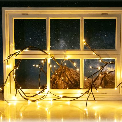 Aigostar - LED aurinkoketju 72xLED/4m IP65 300 mAh lämmin valkoinen puun oksille