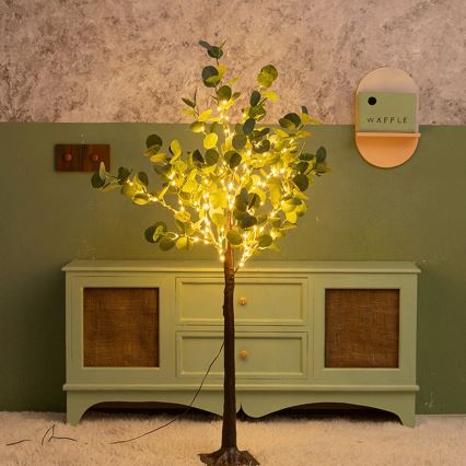 Aigostar - LED aurinkokoriste 150xLED/3,2m IP65 300 mAh lämmin valkoinen eukalyptus