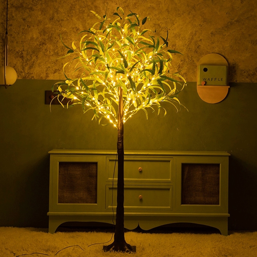 Aigostar - LED aurinkokoriste 210xLED/3,5m IP65 1200 mAh lämmin valkoinen oliivi