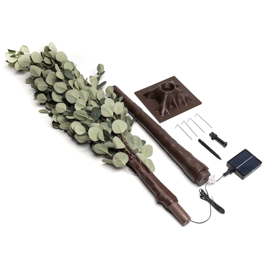 Aigostar - LED aurinkokoriste 285xLED/3,8m IP65 1200 mAh lämmin valkoinen eukalyptus