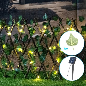 Aigostar - LED-aurinkokoriste 56xLED/2x0,4m IP65 300 mAh lämmin valkoinen ivy