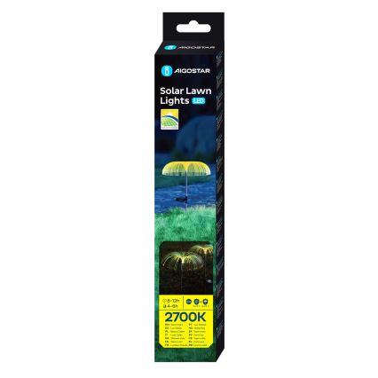 Aigostar - LED aurinkokäyttöinen koristevalaisin LED/0,03W/1,2V 70cm 300 mAh 2700K IP44