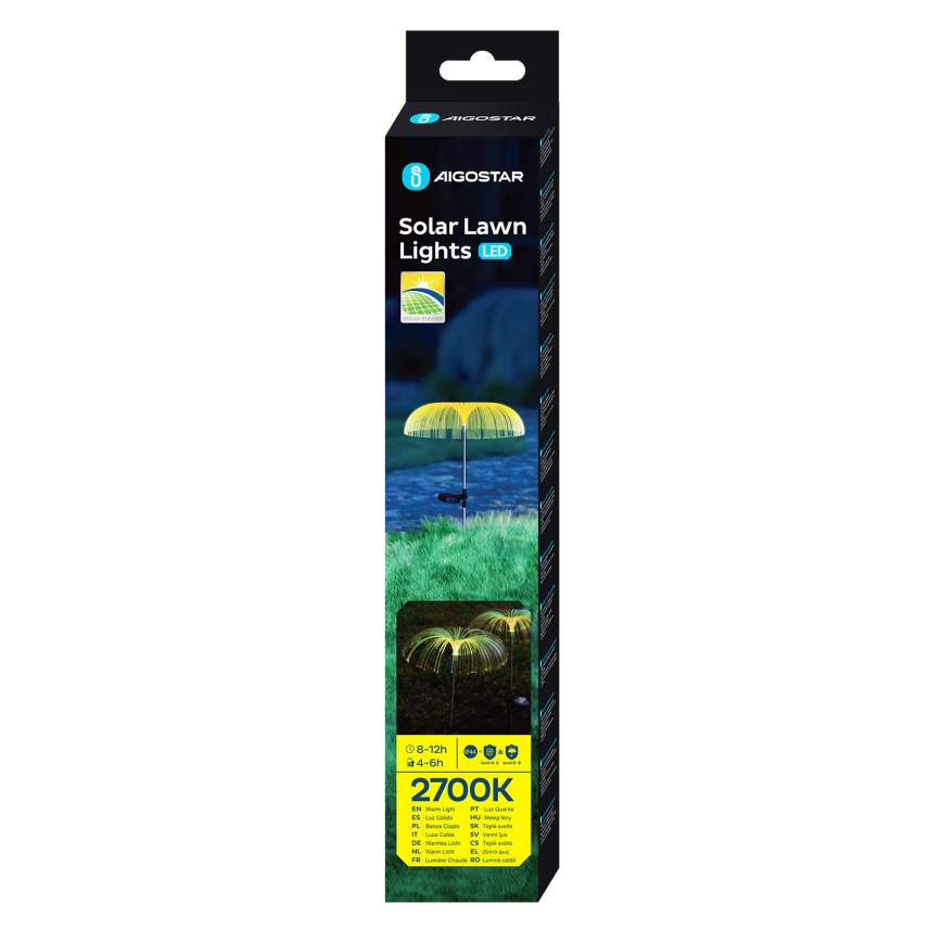 Aigostar - LED aurinkokäyttöinen koristevalaisin LED/0,03W/1,2V 70cm 300 mAh 2700K IP44