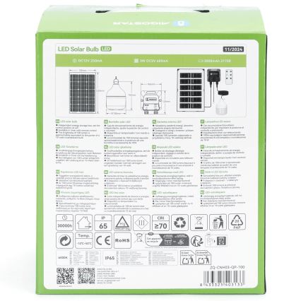 Aigostar - LED-aurinkokruunu LED/35W/12V 3000 mAh 6500K halkaisija 10 cm + kauko-ohjaus