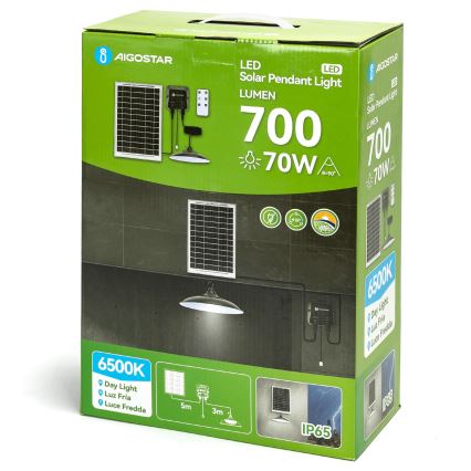 Aigostar - LED-aurinkokruunu LED/70W/12V 6000 mAh 6500K halkaisija 23,5 cm + kauko-ohjaus