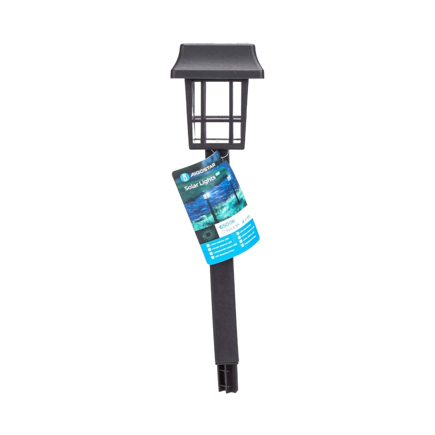 Aigostar - LED aurinkokäyttöinen lamppu LED/0,006W/1,2V 32 cm 40 mAh musta 6500K IP44