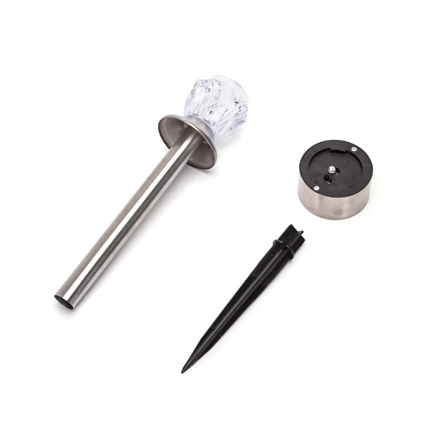 Aigostar - LED aurinkokäyttöinen lamppu LED/0,006W/1,2V 35,5 cm mattakromi 2700K IP44 100 mAh