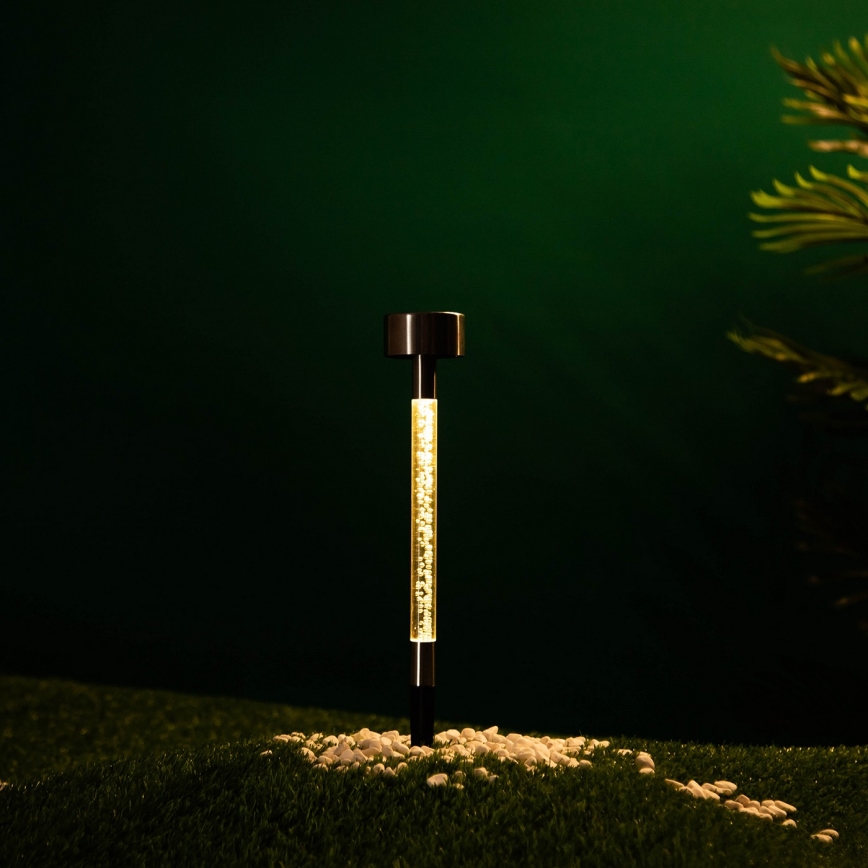 Aigostar - LED aurinkokäyttöinen lamppu LED/0,006W/1,2V 36,7 cm mattakromi 2700K 40 mAh IP44