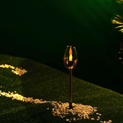 Aigostar - LED aurinkokäyttöinen lamppu LED/0,006W/1,2V 38,2 cm mattakromi 2700K IP44 40 mAh