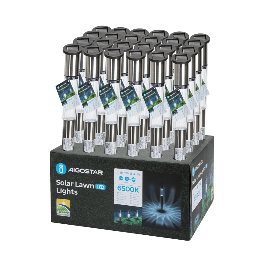 Aigostar - LED aurinkokäyttöinen lamppu LED/0,012W/1,2V 100 mAh 6500K IP44 55 cm