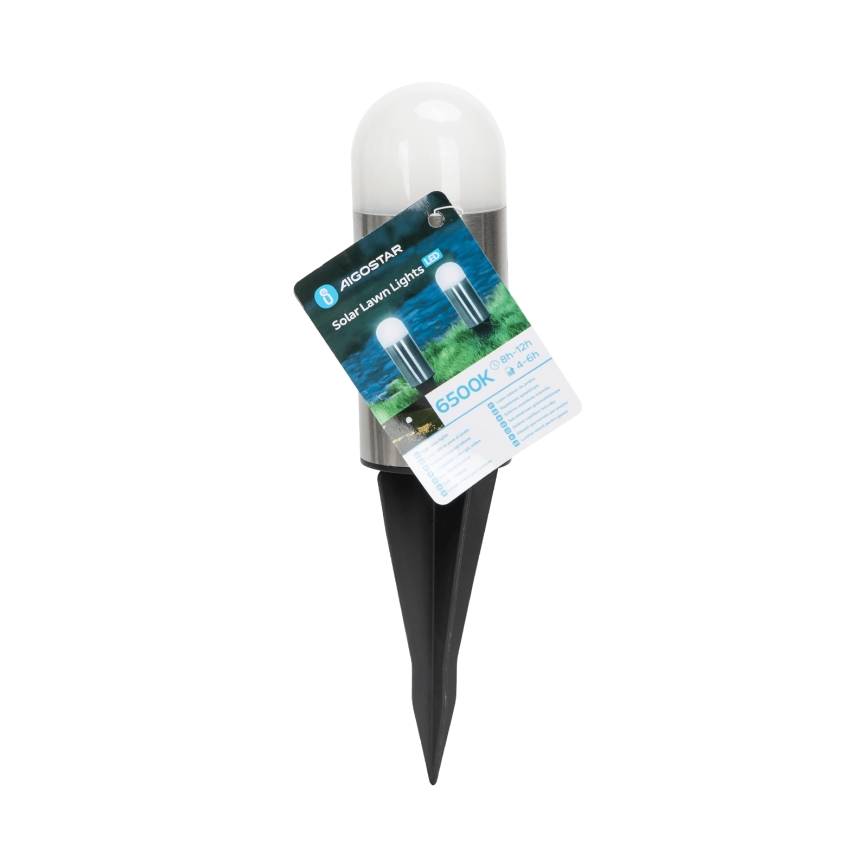 Aigostar - LED aurinkokennovalo LED/0,006W/1,2V 20 cm mattakromi 40 mAh 6500K IP44