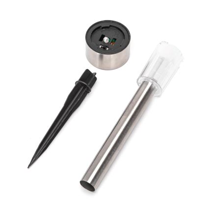 Aigostar - LED aurinkokäyttöinen lamppu LED/0,006W/1,2V 29,5 cm 40 mAh mattakromi 6500K IP44